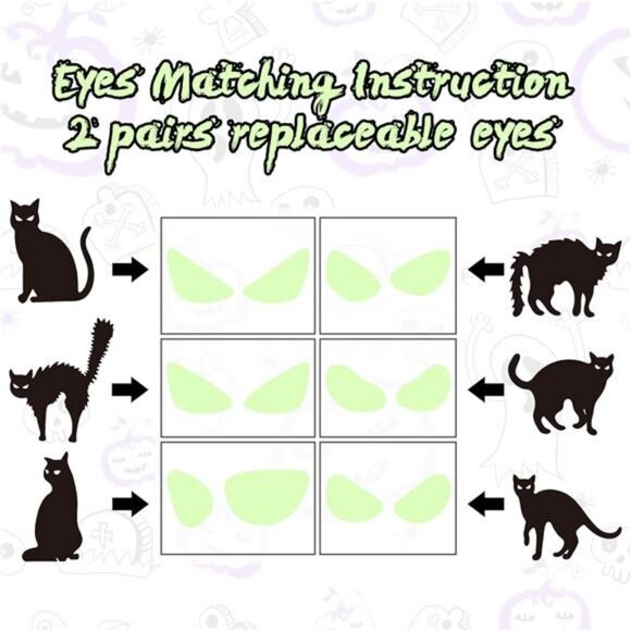 6 Pack Black Cat Yard Signs Halloween Decor with 12 Metal Stakes, Scary Black - Picture 4 of 7